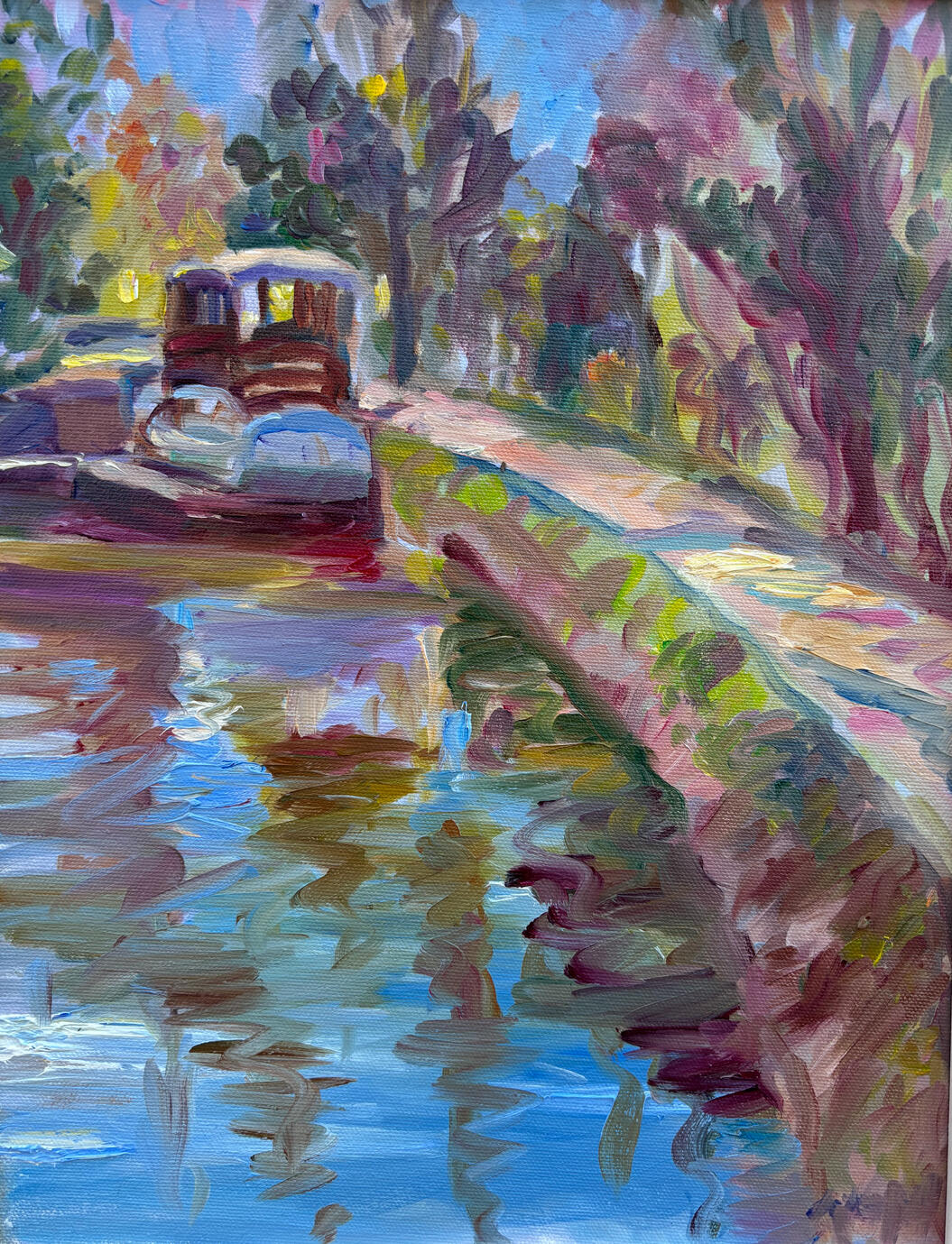 The Barge at Great Falls - 11 x 14 - $400